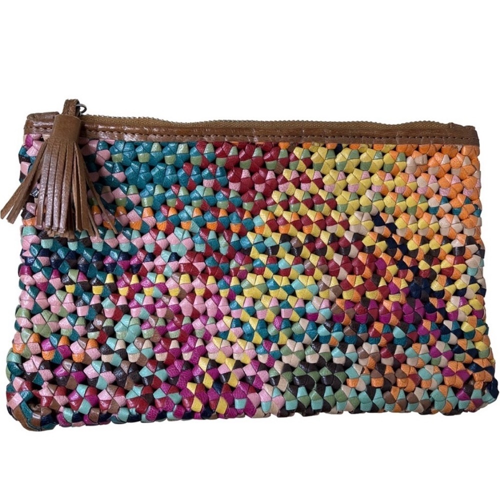 Multicolor Woven Clutch